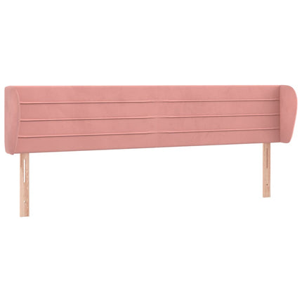 sengegavl med kanter 183x23x78/88 cm fløjl lyserød