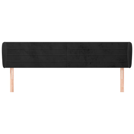 sengegavl med kanter 203x23x78/88 cm fløjl sort