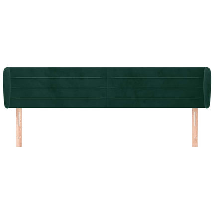 sengegavl med kanter 203x23x78/88 cm fløjl mørkegrøn