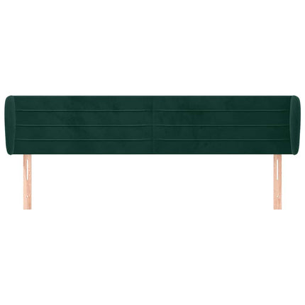 sengegavl med kanter 203x23x78/88 cm fløjl mørkegrøn