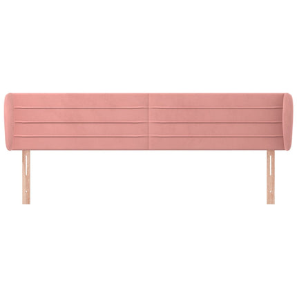 sengegavl med kanter 203x23x78/88 cm fløjl lyserød