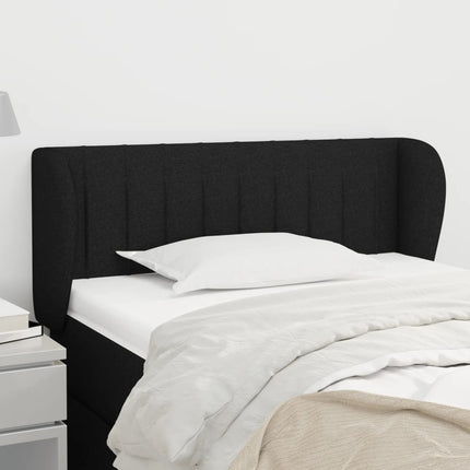 sengegavl med kanter 83x23x78/88 cm stof sort