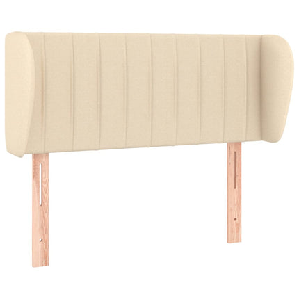 sengegavl med kanter 83x23x78/88 cm stof cremefarvet