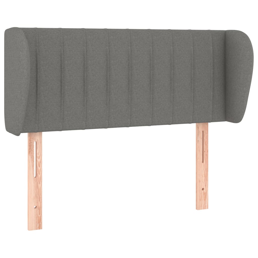 sengegavl med kanter 93x23x78/88 cm stof mørkegrå