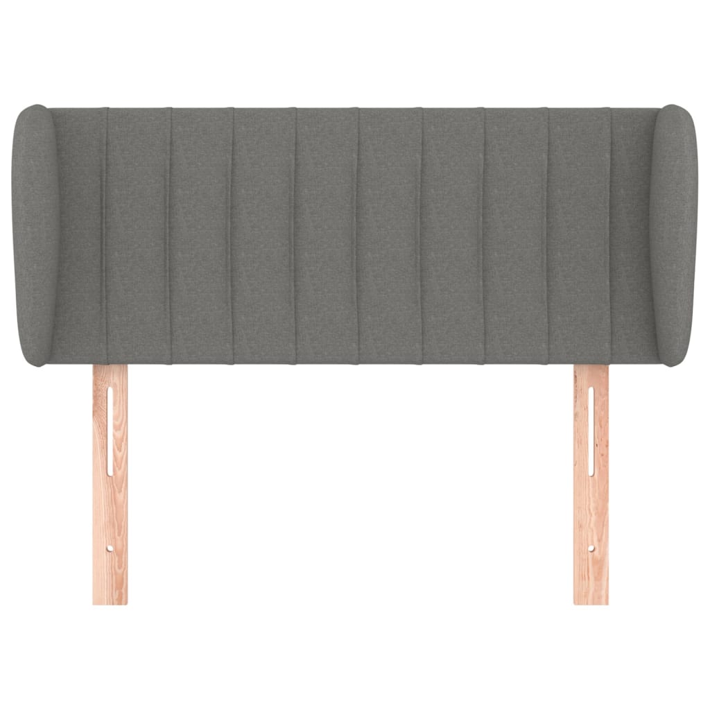 sengegavl med kanter 93x23x78/88 cm stof mørkegrå