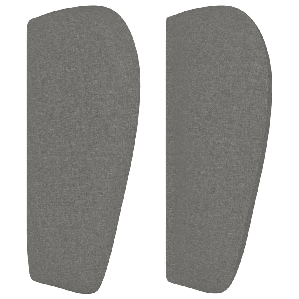 sengegavl med kanter 93x23x78/88 cm stof mørkegrå