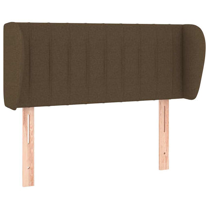 sengegavl med kanter 93x23x78/88 cm stof mørkebrun