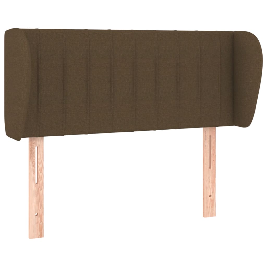 sengegavl med kanter 93x23x78/88 cm stof mørkebrun