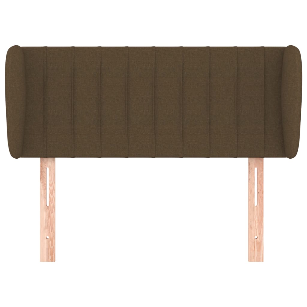 sengegavl med kanter 93x23x78/88 cm stof mørkebrun