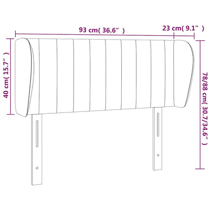 sengegavl med kanter 93x23x78/88 cm stof mørkebrun
