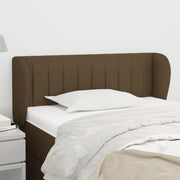 sengegavl med kanter 93x23x78/88 cm stof mørkebrun