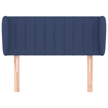 sengegavl med kanter 93x23x78/88 cm stof blå