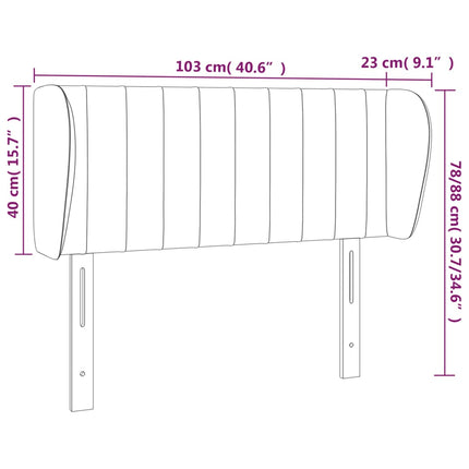 sengegavl med kanter 103x23x78/88 cm stof gråbrun