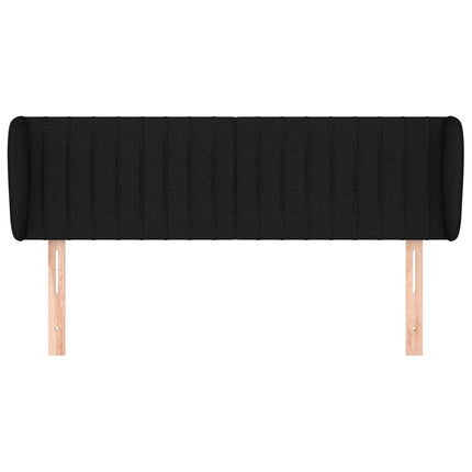 sengegavl med kanter 147x23x78/88 cm stof sort