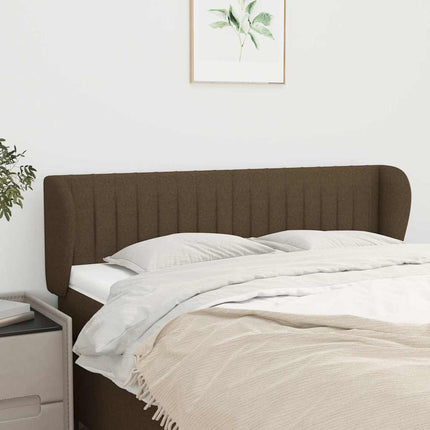 sengegavl med kanter 147x23x78/88 cm stof mørkebrun