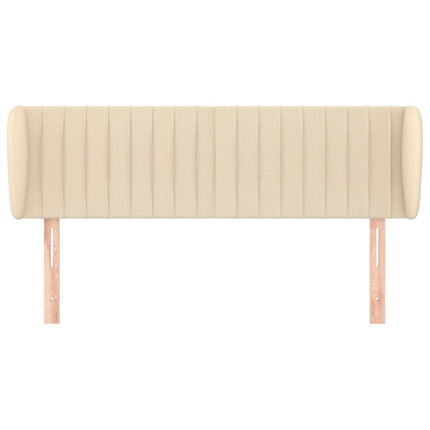 sengegavl med kanter 147x23x78/88 cm stof cremefarvet