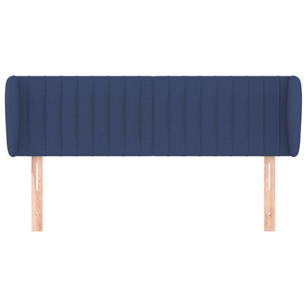 sengegavl med kanter 147x23x78/88 cm stof blå