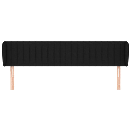 sengegavl med kanter 163x23x78/88 cm stof sort