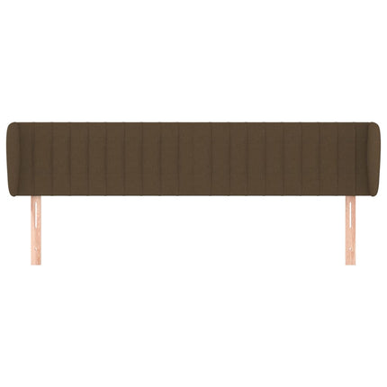 sengegavl med kanter 163x23x78/88 cm stof mørkebrun