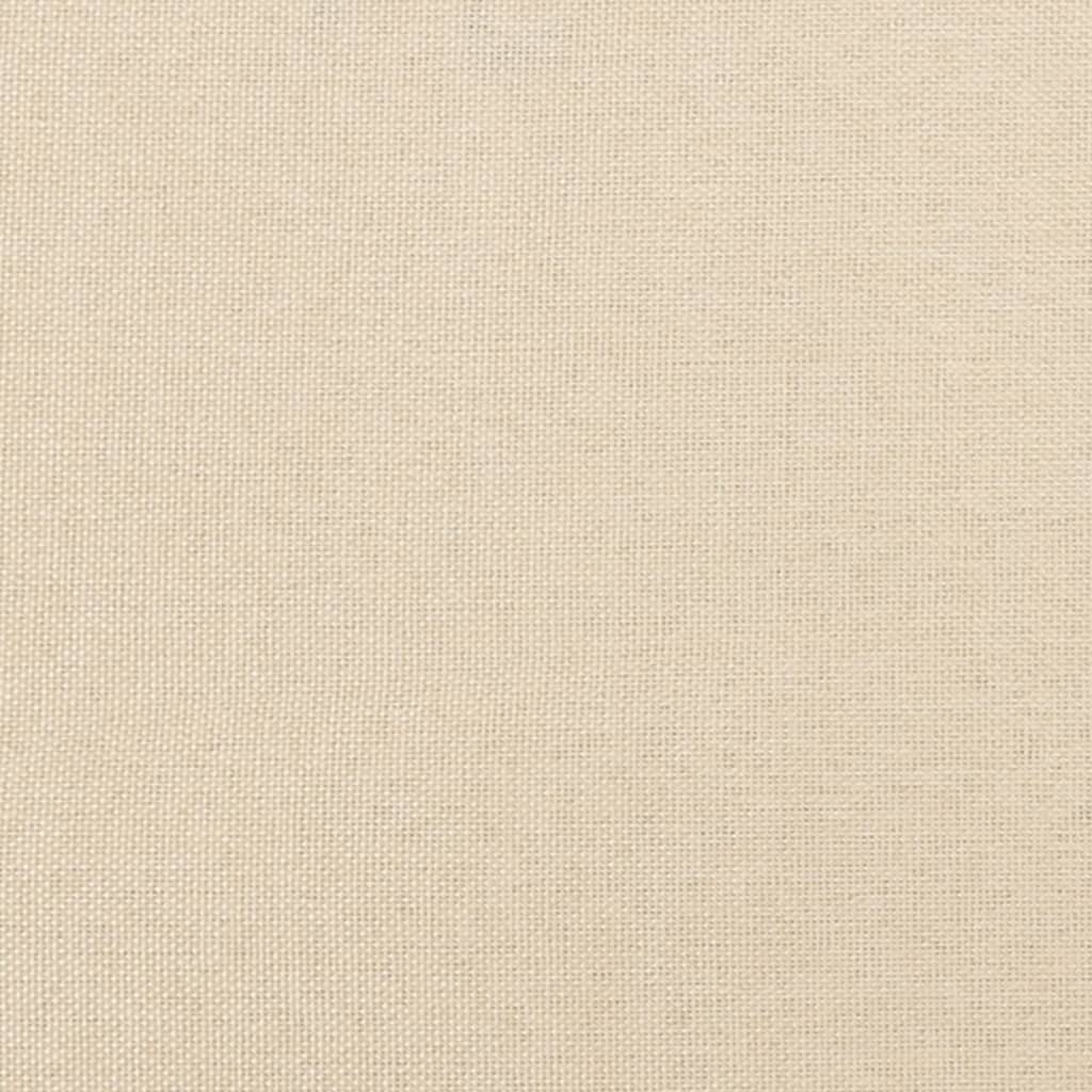 sengegavl med kanter 163x23x78/88 cm stof cremefarvet
