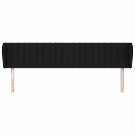 sengegavl med kanter 183x23x78/88 cm stof sort