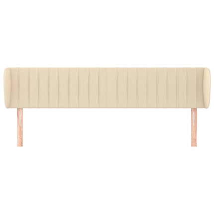 sengegavl med kanter 183x23x78/88 cm stof cremefarvet