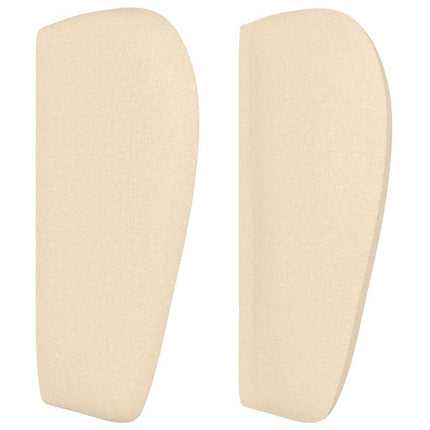 sengegavl med kanter 183x23x78/88 cm stof cremefarvet
