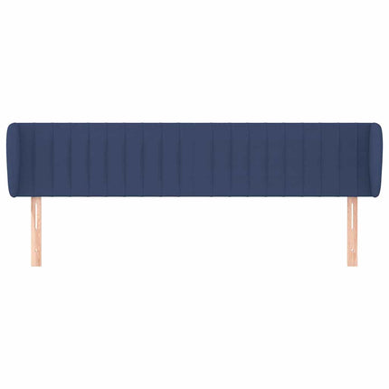 sengegavl med kanter 183x23x78/88 cm stof blå