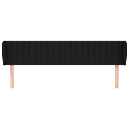 sengegavl med kanter 203x23x78/88 cm stof sort