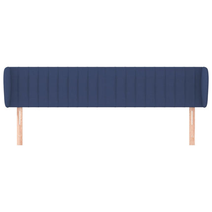 sengegavl med kanter 203x23x78/88 cm stof blå
