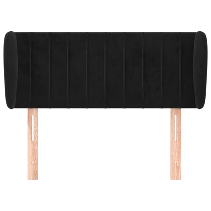sengegavl med kanter 83x23x78/88 cm fløjl sort