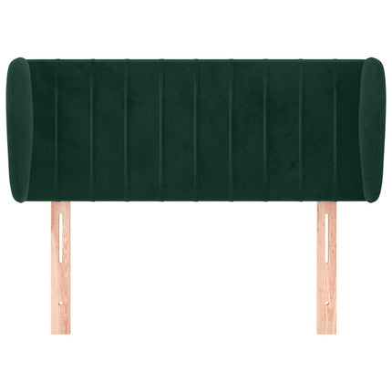sengegavl med kanter 83x23x78/88 cm fløjl mørkegrøn