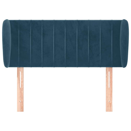 sengegavl med kanter 83x23x78/88 cm fløjl mørkeblå