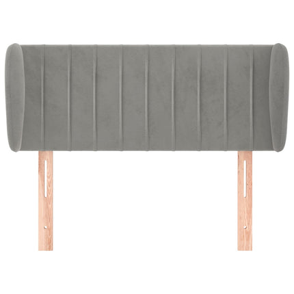 sengegavl med kanter 93x23x78/128 cm fløjl lysegrå