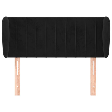 sengegavl med kanter 93x23x78/88 cm fløjl sort