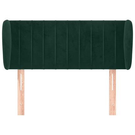 sengegavl med kanter 93x23x78/88 cm fløjl mørkegrøn
