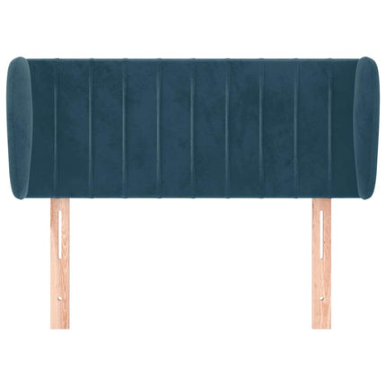 sengegavl med kanter 93x23x78/88 cm fløjl mørkeblå