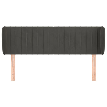 sengegavl med kanter 147x23x78/88 cm fløjl mørkegrå