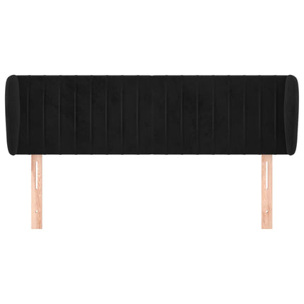 sengegavl med kanter 147x23x78/88 cm fløjl sort