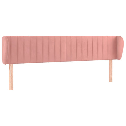 sengegavl med kanter 163x23x78/88 cm fløjl lyserød