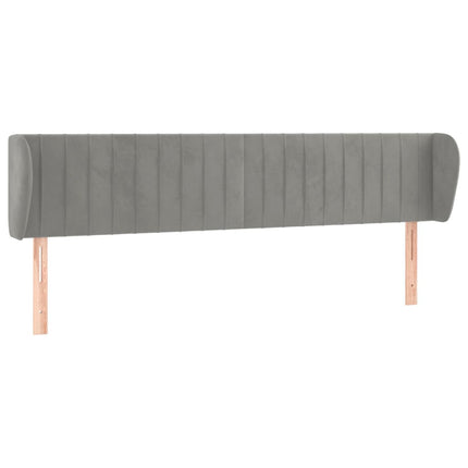 sengegavl med kanter 203x23x78/88cm fløjl lysegrå