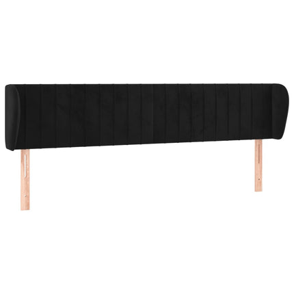 sengegavl med kanter 203x23x78/88 cm fløjl sort