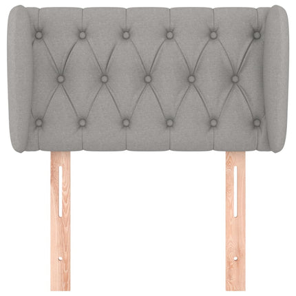 sengegavl med kanter 83x23x78/88 cm stof lysegrå