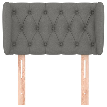 sengegavl med kanter 83x23x78/88 cm stof mørkegrå