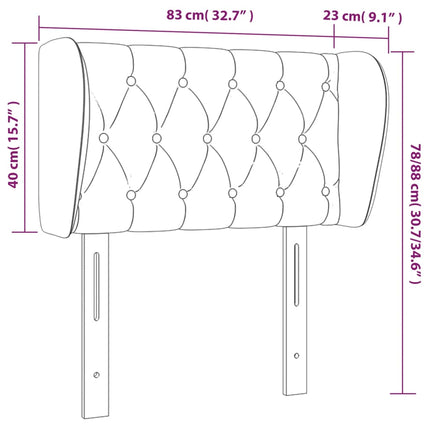 sengegavl med kanter 83x23x78/88 cm stof mørkegrå