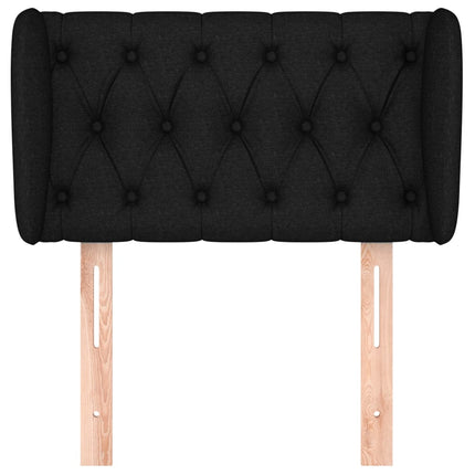 sengegavl med kanter 83x23x78/88 cm stof sort