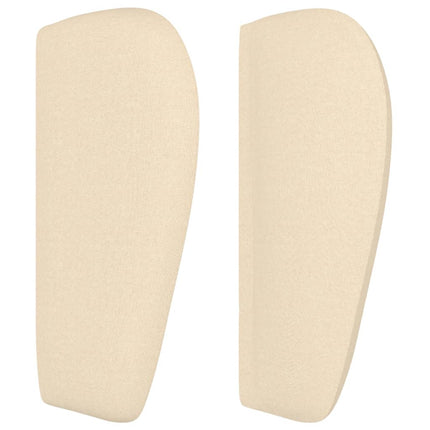 sengegavl med kanter 83x23x78/88 cm stof cremefarvet