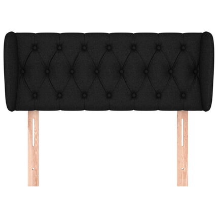 sengegavl med kanter 93x23x78/88 cm stof sort