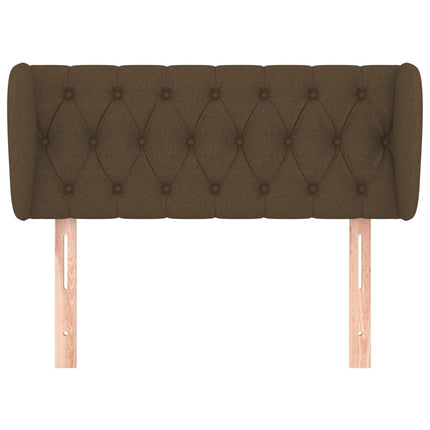 sengegavl med kanter 93x23x78/88 cm stof mørkebrun
