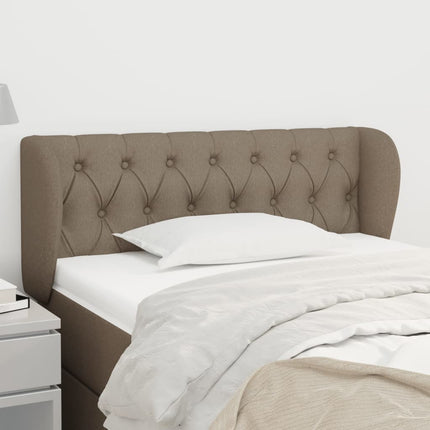 sengegavl med kanter 93x23x78/88 cm stof gråbrun